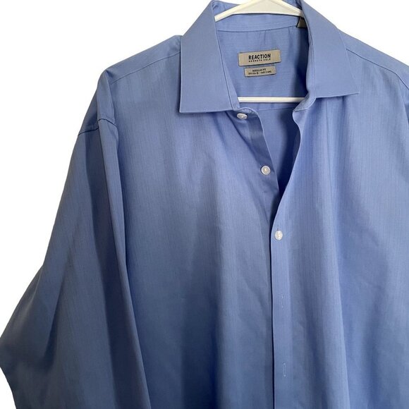Reaction by Kenneth Cole regular fit solid blue long sleeved button down shirt - Picture 2 of 6